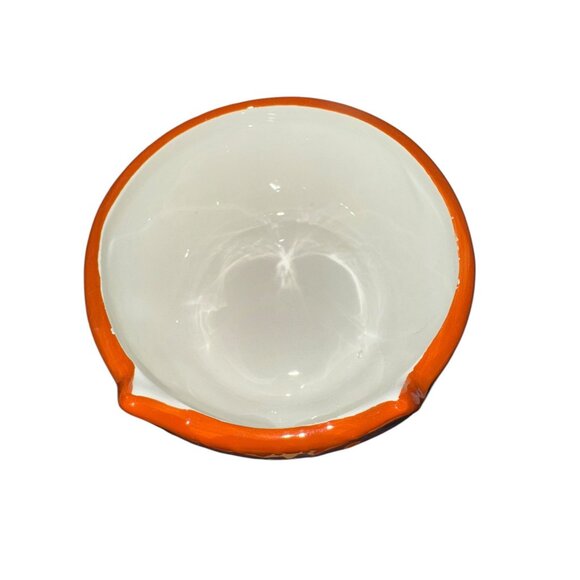 Fox-Shaped Orange & White Earthenware Bowl - Picture 7 of 9